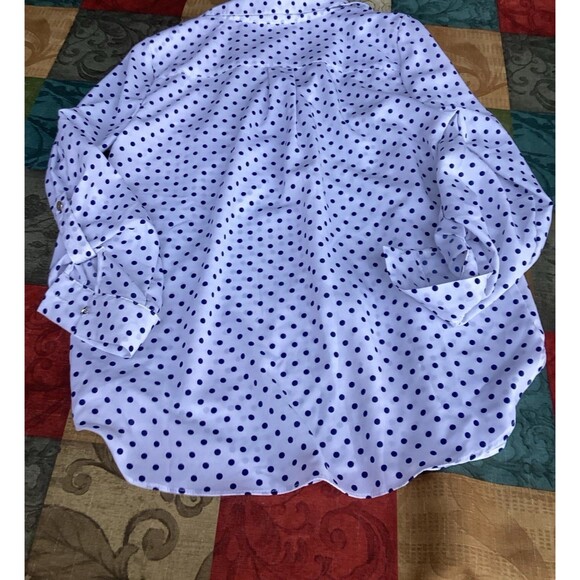 Adrienne Vittadini Polka Dot Women's Button Up Blouse Size Large New with Tags - Picture 10 of 10